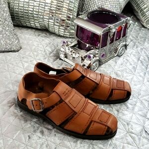 Men's Brown Genuine Leather sandals